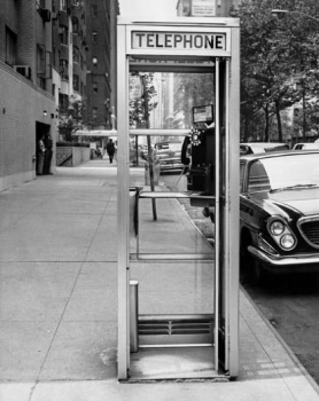 Car parked at the side of a road near a telephone booth Canvas Art - (18 x 24)