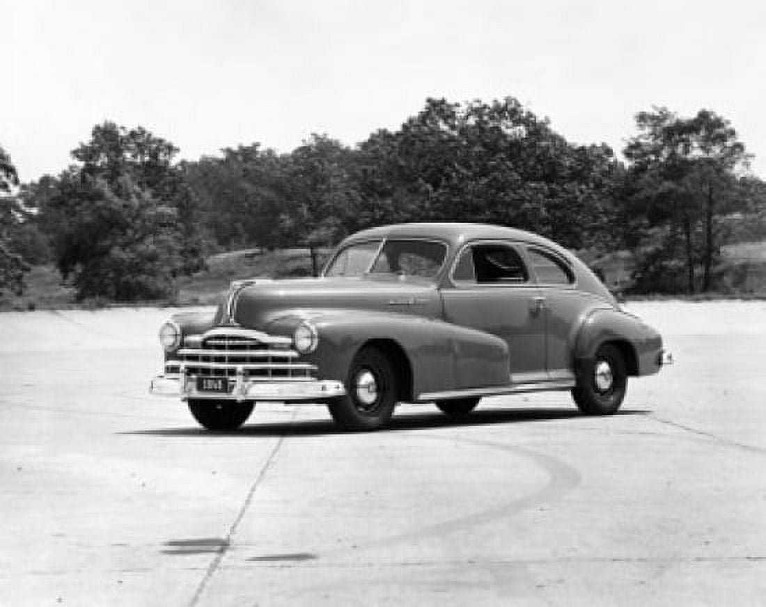 Car parked in front of trees Pontiac 1948 Canvas Art - (24 x 36)