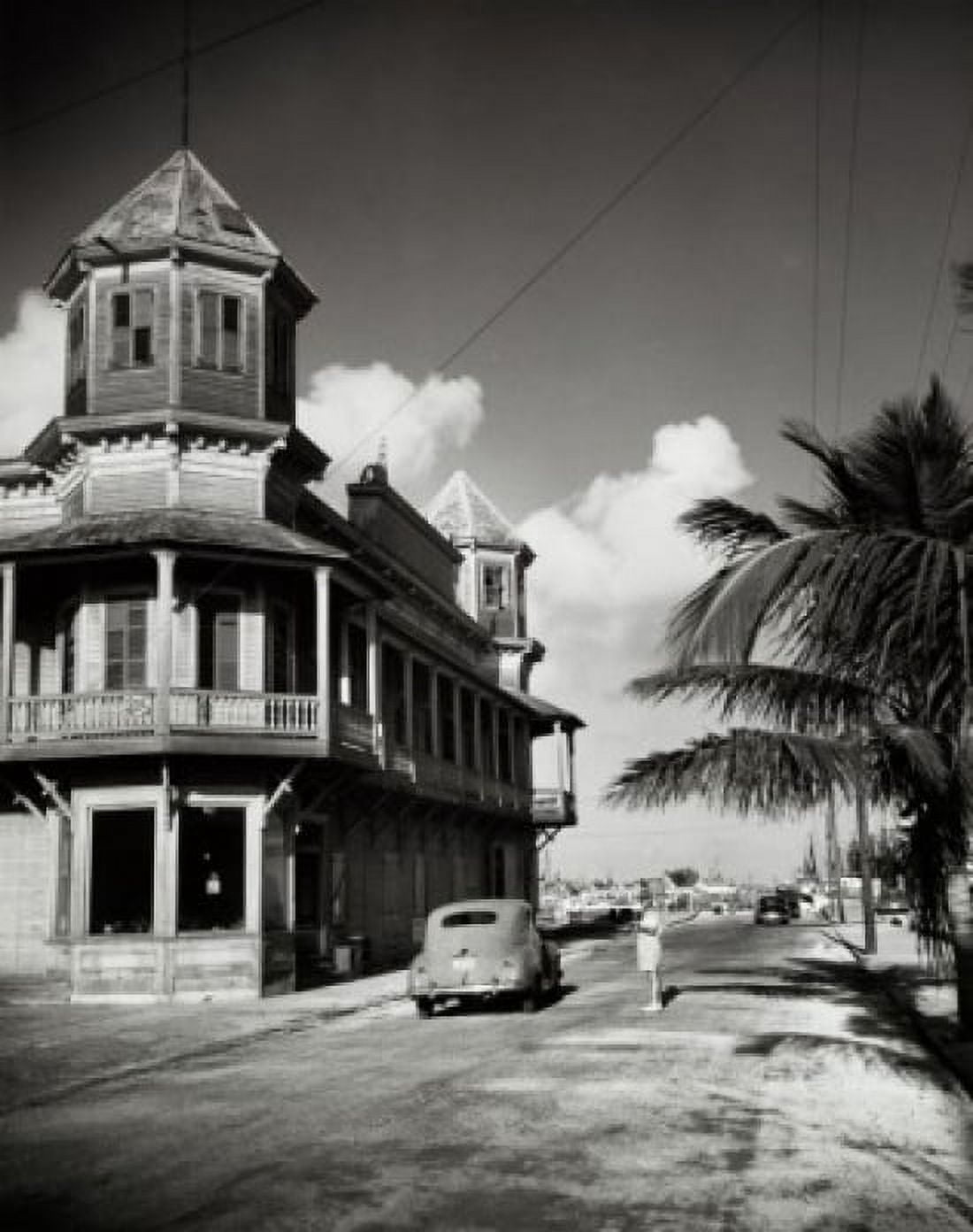 Car parked near a building Key West Florida USA Canvas Art - (18 x 24)