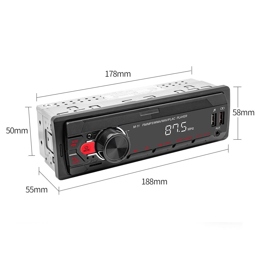 Car player,Mp3 Player Voice With Remote Car Mp3 Receiver Fm Radio Bt Stereo Hands-free Support Radio Hands-free Car Player Radio Support Player Receiver Player Shieny Radio