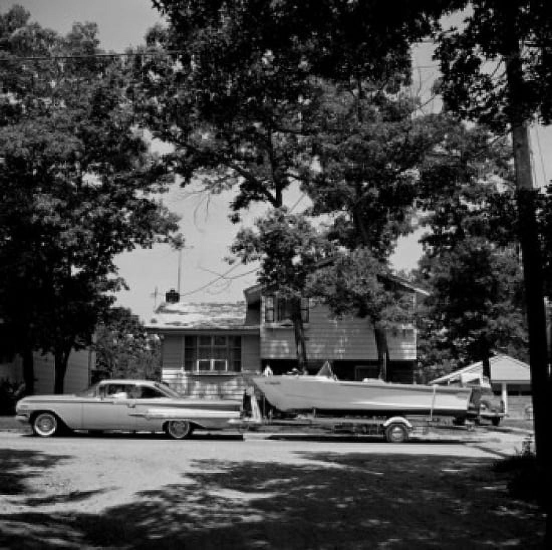 Car pulling boat on trailer Canvas Art - (24 x 36)