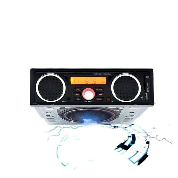 Car radio MP3 audio playback hands-free stereo FM Supports USB SD AUX audio player built-in 3 speakers ,High Volume Speakers