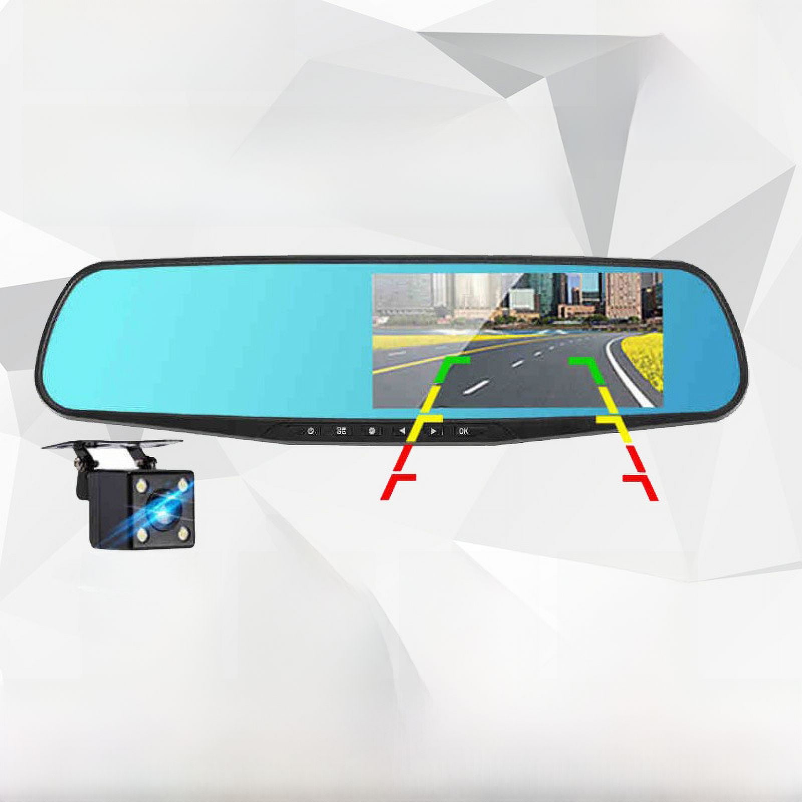 Car rearview mirror driving recorder front and rear single and double