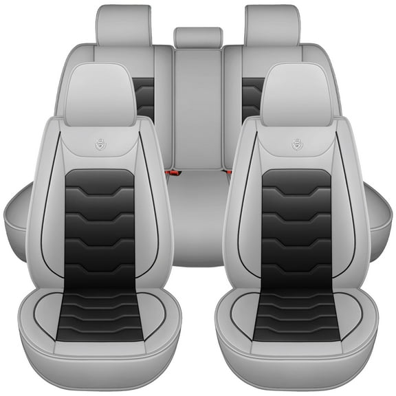 Car seat covers for 5-seat compact cars and SUVs, filled with memory foam, made of waterproof artificial leather, universal model.