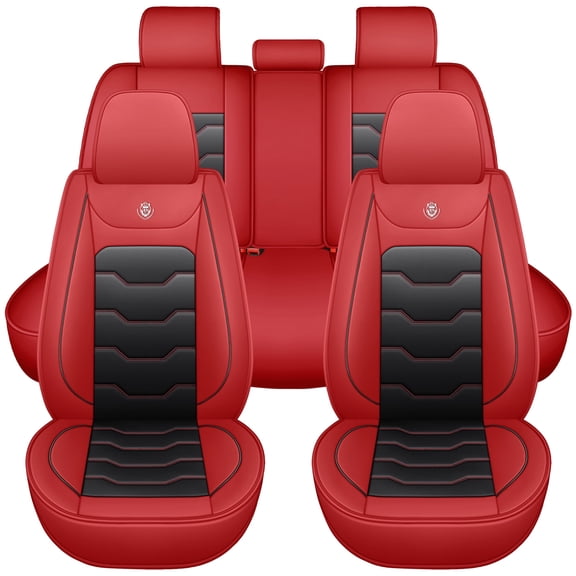 Car seat covers for 5-seat compact cars and SUVs, filled with memory foam, made of waterproof artificial leather, universal model.
