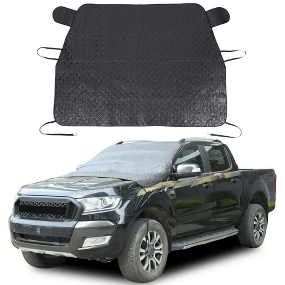 Car sunshade and snow shield for Ford Ranger  2015-2021Large pickup trucksFoldable Reflective Sun Visor, Snow Blocker