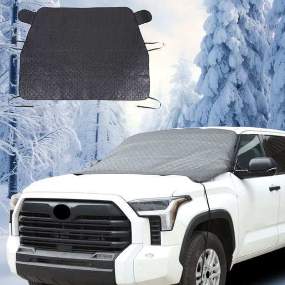 Car sunshade and snow shield for Toyota Tundra 2022Large pickup trucksFoldable Reflective Sun Visor, Snow Blocker