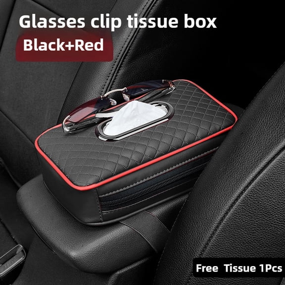 Car tissue box, high-end microfiber leather car headrest tissue dispenser box, sun visor tissue box, armrest box tissue box cover