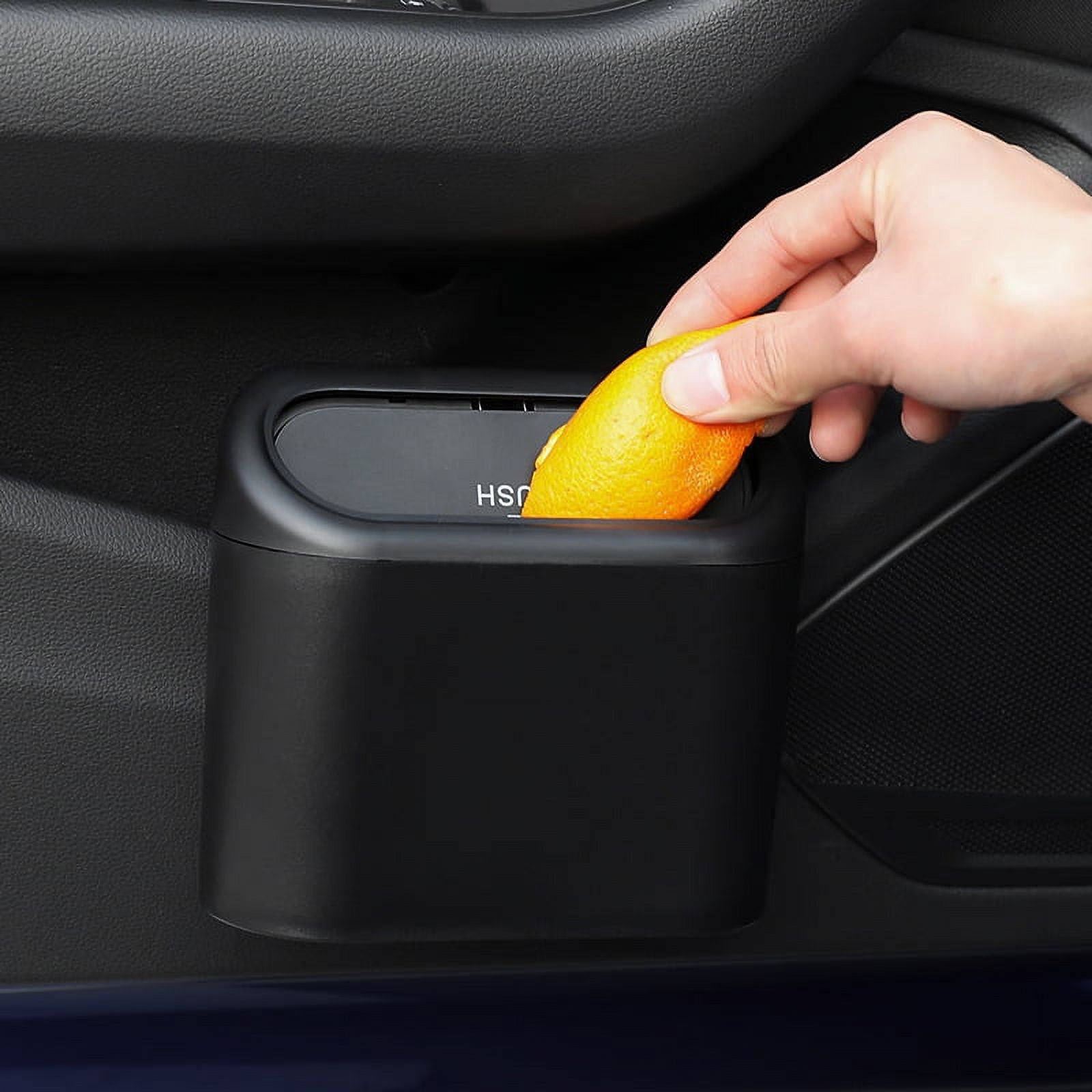 Car trash can door side hanging with lid storage bucket mini storage ...