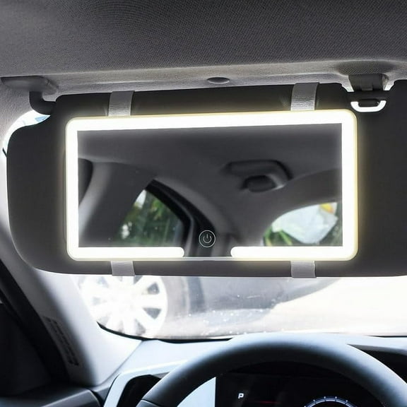 Car vanity mirror,mirror with lights for car,Car Sun Visor Makeup Mirror With 3 Light Modes And 60 LEDs - Rechargeable Cosmetic Mirror,sun visor vanity mirror, White