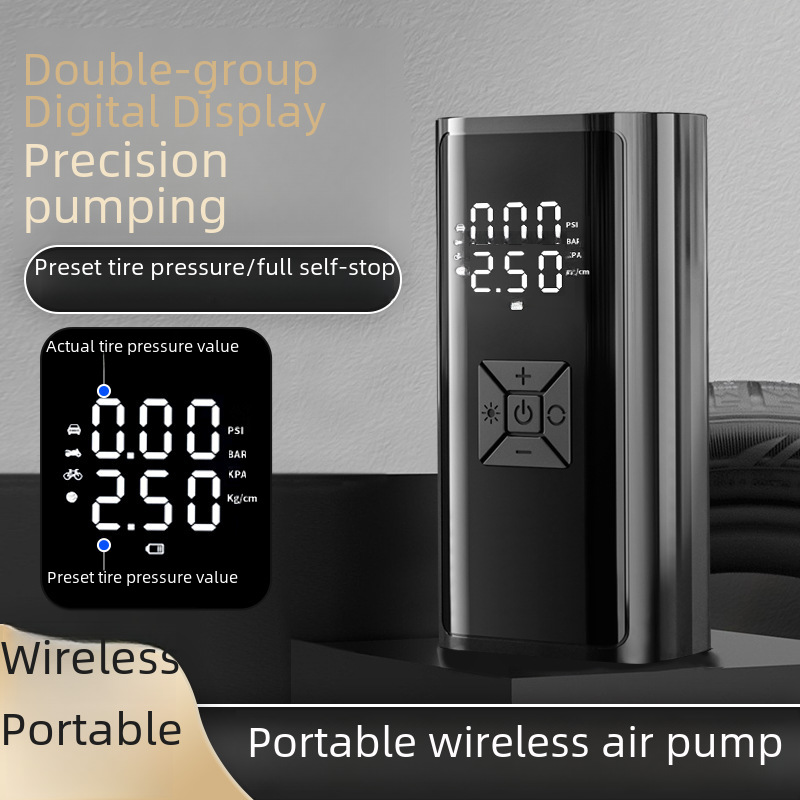 Car wireless air pump car dual digital display air pump multifunctional ...