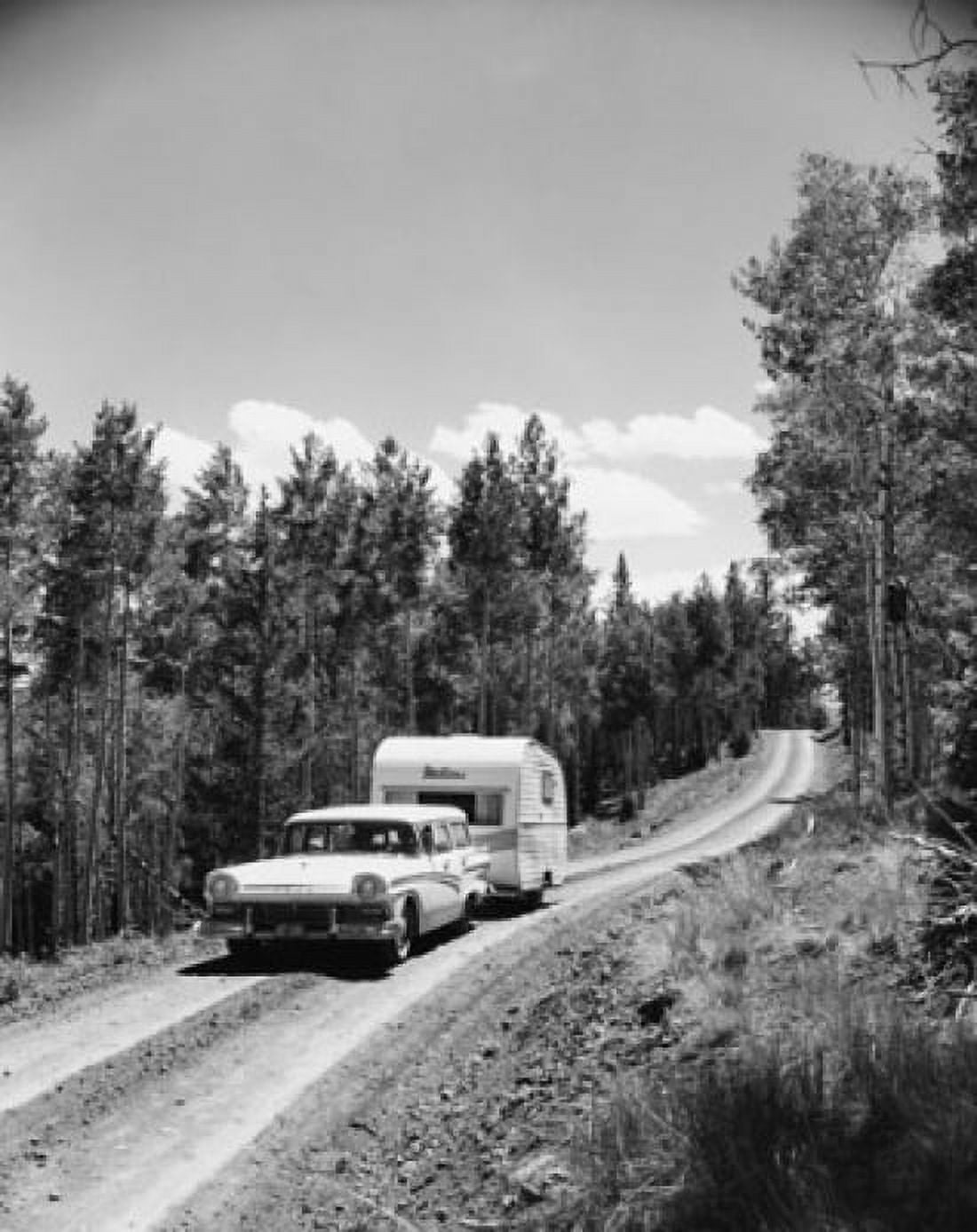 Car with a motor home on a dirt road Aquarius Plateau Dixie National Forest Utah USA Canvas Art - (18 x 24)