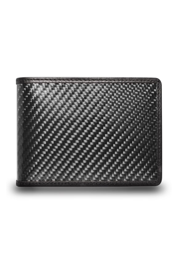 CarBeyondStore Real Premium Black Carbon Fiber Bi-fold Wallet with RFID Blocking