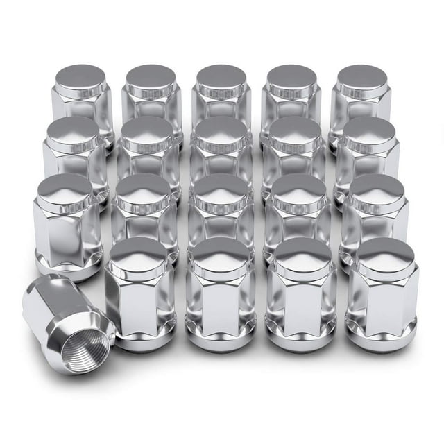 CarBole 20 Pcs Chrome Bulge Wheel Lug Nuts 12x1.5 for Ford Escape