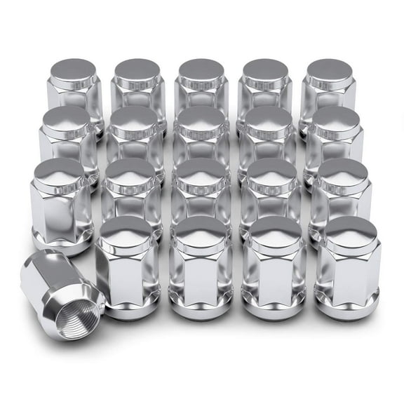CarBole Chrome Lug Nuts, Bulge, 12x1.5, 20 Pieces for Ford Escape, Fusion, Focus