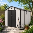 CarButler 8x10ft Plastic Outdoor Storage Shed Resin Tool Shed with TP ...
