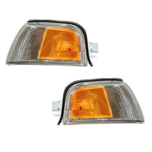 CarLights360: For 1997 1998 1999 2000 2001 Mitsubishi Mirage Turn Signal / Parking Light Assembly Driver and Passenger Side Pair w/Bulbs | MI2520107, MI2521107 (Vehicle Trim: Sedan)