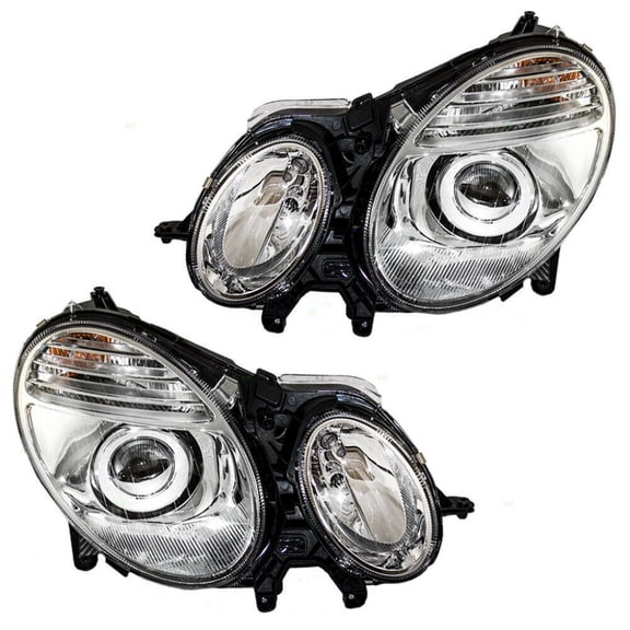 CarLights360: For 2007 2008 2009 Mercedes-Benz E320 Headlight Assembly Driver and Passenger Side DOT Certified w/Bulbs-Replaces MB2500100, MB2501100 | 211820336164, 211820346164 (Vehicle Trim: Sedan)