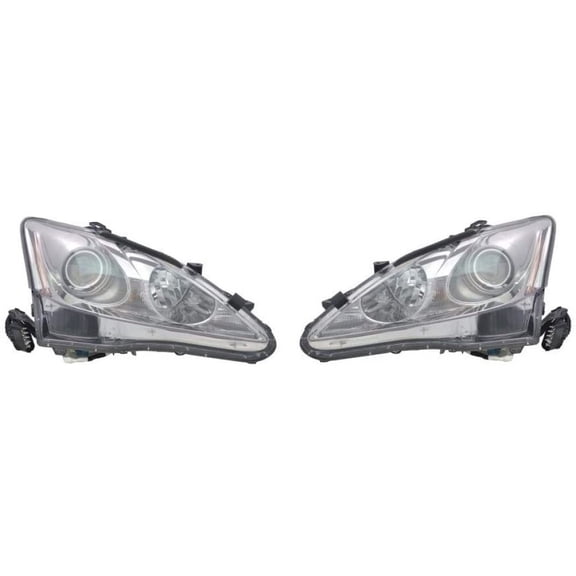 CarLights360: For 2011 2012 2013 Lexus IS F Headlight Assembly Driver and Passenger Side DOT Certified w/ Bulbs Replaces LX2518131 LX2519131 (Vehicle Trim: Sedan)