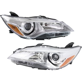 CarLights360: For 2015 2016 2017 Toyota Camry Headlight Assembly Driver and Passenger Side DOT Certified Chrome w/Bulbs Replaces TO2502222 TO2503222 (Hybrid LE ; Hybrid XLE ; LE ; XLE)