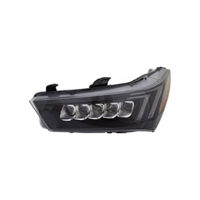 CarLights360 For Acura MDX 2017 2018 2019 2020 Headlight Assembly Driver Side | A-Spec Model | Black Color | Clear Lens | Black Housing | LED | Replacement For AC2502135 | 33150TZ5A91, 114-10916L