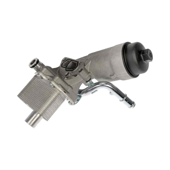 CarLights360 For Buick Encore 2013-2021 Engine Oil Cooler | Aluminum Cable | Matte Silver | Female Inlet/Outlet | 5 Inches Base Height | Replacement For 55566784, 55565388