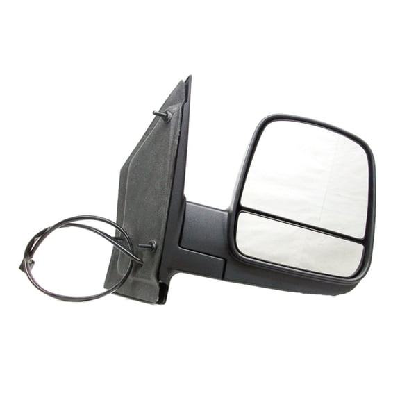 CarLights360 For Chevy Express 1500 2008-2014 Side View Mirror Passenger Side | Black Housing Color | Plastic Material | Electric Adjustment | Screws Attachment | Clear Glass Color | Rectangular Glas