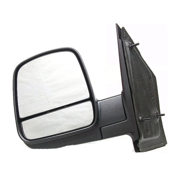 CarLights360 For Chevy Express 1500/2500/3500 2008 2009 2010 2011 Side View Mirror Driver Side | Black Housing | Plastic | Manual Adjustment Type | Screws Attachment | Clear Glass | Rectangular Glass