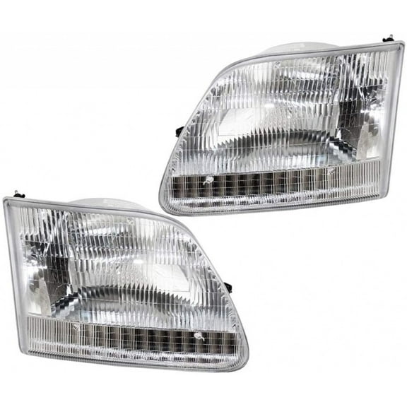 CarLights360: For 1997 - 2002 Ford Expedition Headlight Assembly Driver and Passenger Side w/Bulbs | DOT Certified | Replaces FO2502139 FO2503139
