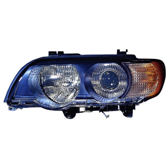 CarLights360: For 2000 2001 2002 2003 BMW X5 Headlight Assembly Driver Side w/Bulbs HID Type Black Housing For BM2518109