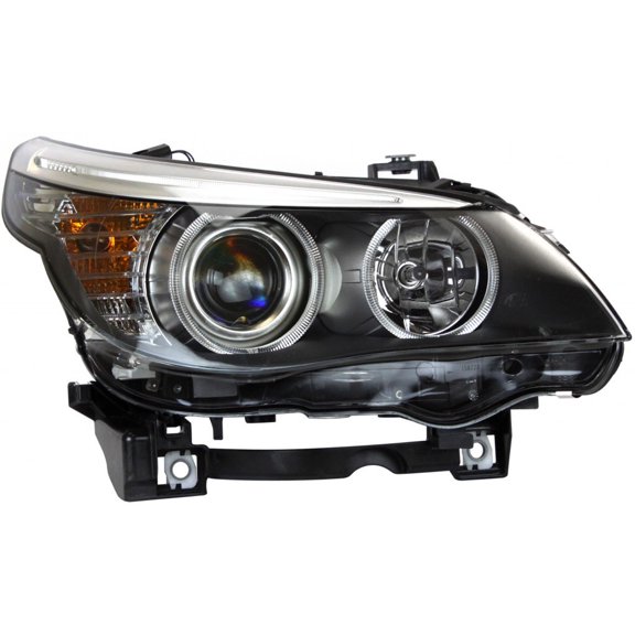 CarLights360: For 2008 2009 2010 BMW 528i Headlight Assembly Passenger Side w/Bulbs Black Housing For BM2503142