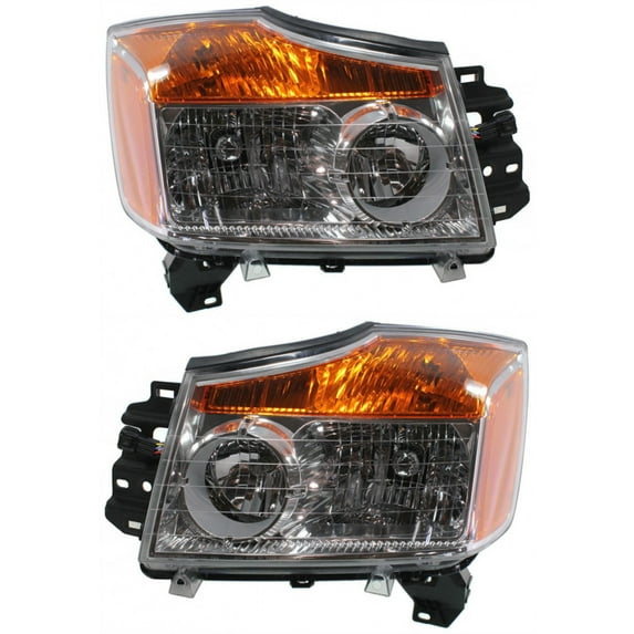 CarLights360: For 2008-2013 Nissan Titan Headlight Assembly Driver and Passenger Side DOT Certified w/Bulbs-Replaces NI2502168 NI2503168