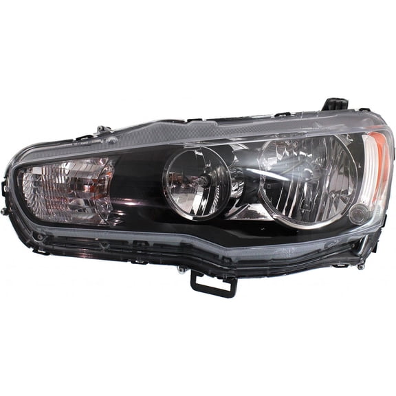 CarLights360: For 2009-2017 Mitsubishi Lancer Headlight Assembly Driver Side w/ Bulbs Black Housing DOT Certified For MI2502158 | 8301C361, 8301B861
