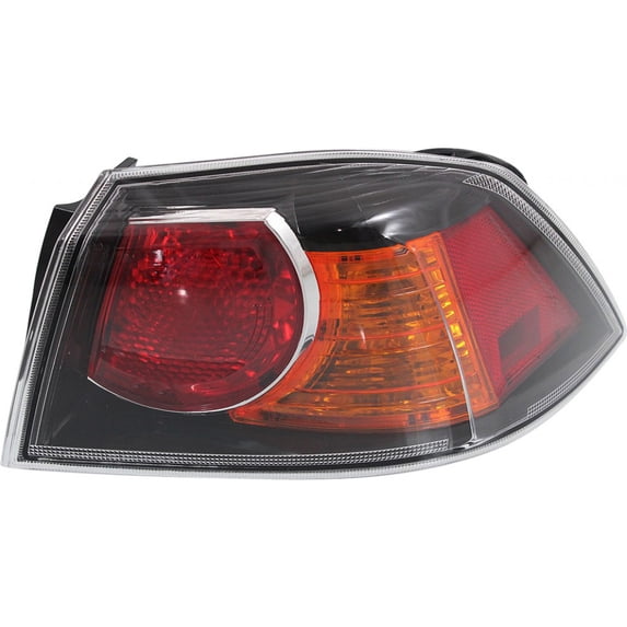 CarLights360: For 2009-2017 Mitsubishi Lancer Tail Light Assembly Passenger Side w/ Bulbs Black Housing For MI2805103