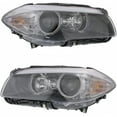 thumbnail image 1 of CarLights360: For BMW 550i Headlight 2011 2012 2013 Pair Driver and Passenger Side | Black Housing | DOT Certified | BM2502174 + BM2503174, 1 of 4