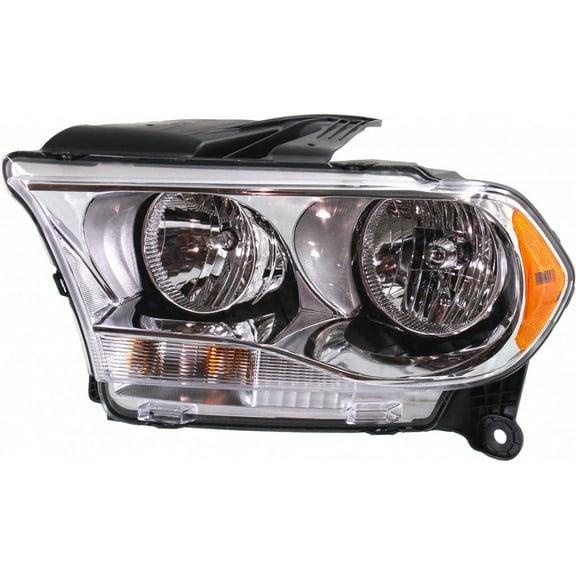CarLights360: For Dodge Durango Headlight Assembly 2011 2012 2013 Driver Side | Chrome Bezel | w/ Bulbs | CAPA Certified | CH2502228