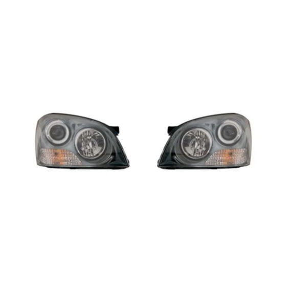 CarLights360: For Kia Magentis Headlight 2007 2008 2009 Pair Driver and Passenger Side w/ Bulbs Black Housing Replaces KI2502137 + KI2503137