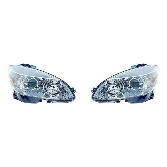 CarLights360: For Mercedes-Benz C250 Headlight 2010 2011 Pair Driver and Passenger Side Chrome DOT Certified For MB2502163 | MB2503163