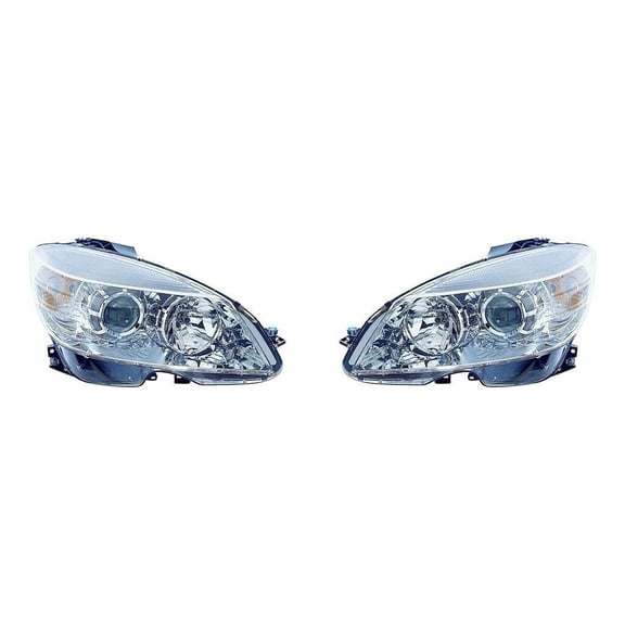 CarLights360: For Mercedes-Benz C300 Headlight 2008 2009 2010 2011 Pair Driver and Passenger Side Chrome DOT Certified For MB2502163 | MB2503163