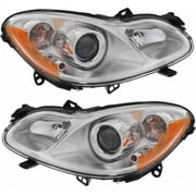 CarLights360 For Smart Fortwo Headlight 2010-2015 Pair Driver and Passenger Side | w/ Bulbs | CAPA Certified | SM2502100 + SM2503100