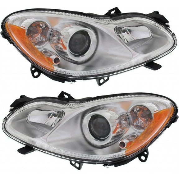 CarLights360: For Smart Fortwo Headlight 2010-2015 Pair Driver and Passenger Side | w/ Bulbs | CAPA Certified | SM2502100 + SM2503100