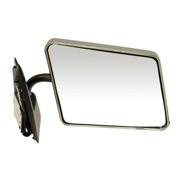 CarLights360 For GMC S15/S15 Jimmy 1990 Side View Mirror Passenger Side | Chrome Housing Color | Plastic Material | Manual Adjustment Type | Screws Attachment | Clear Glass Color | Convex Shaped Glas
