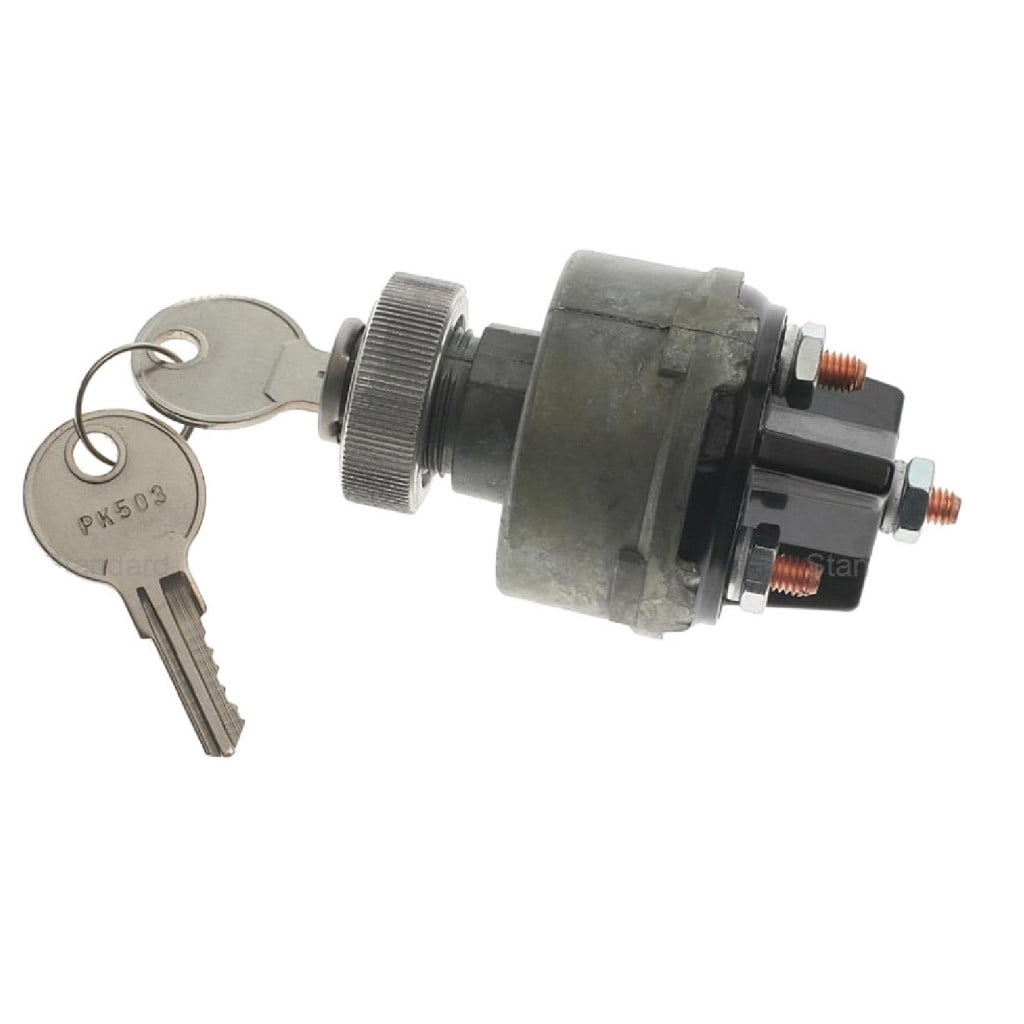 CarLights360 Ignition Switch with Lock Cylinder | Plastic | Silver | Stud Terminal | Screw Attachment Method | Coded Coding | Universal Use Voltage