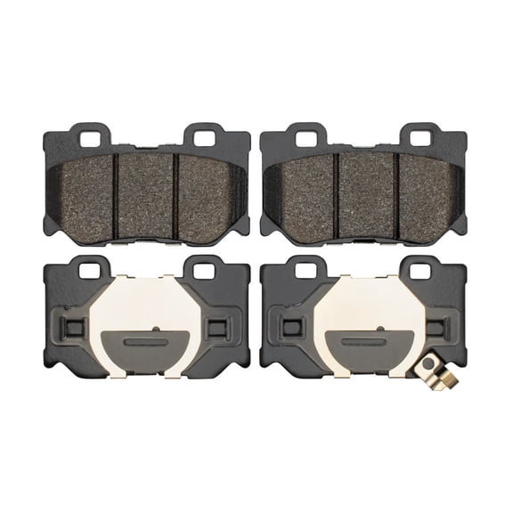 CarLights360 For Infiniti Q60 2014 2015 Disc Brake Pads | Low Metallic Friction | Mechanical Pad Wear Sensor | 59.7 Millimeters / 2.35 Inches Inner Height | 99.8 Millimeters / 3.93 Inches Inner Width