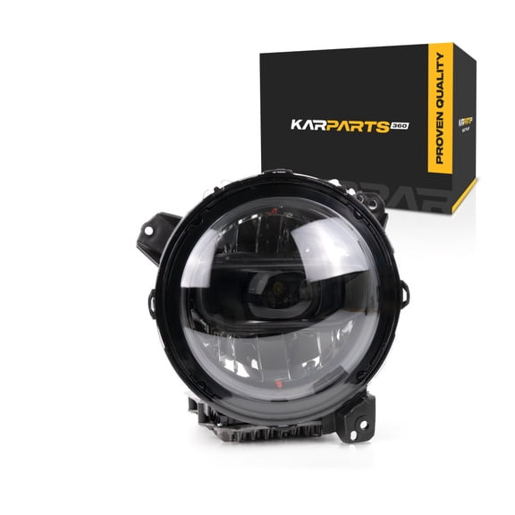 CarLights360 For Jeep Gladiator/Wrangler 2023 2024 2025 Headlight Assembly Passenger Side | CAPA | LED | Low Beam/High Beam | Reflector Type | Replacement For CH2503360, CH2503360C