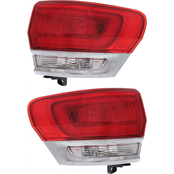 CarLights360: For Jeep Grand Cherokee Tail Light 2014 15 16 17 2018 Pair Driver and Passenger Side Chrome DOT Certified For CH2804106, CH2805106 | 68110017AE, 68110016AE
