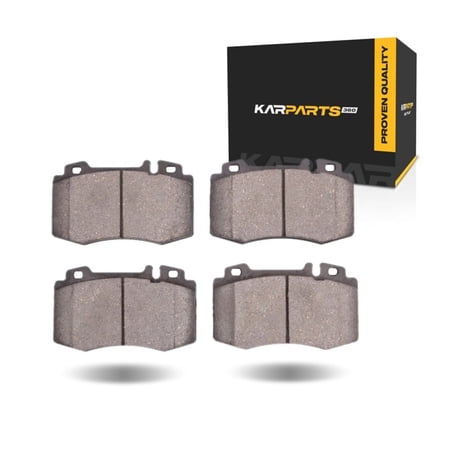 CarLights360 For Mercedes-Benz CLK55 AMG 2003 2004 Disc Brake Pads Front | Ceramic Friction | 119.5 Millimeters / 4.70 Inches Pad Length | Without Shims Option | Without Wear Sensor Option