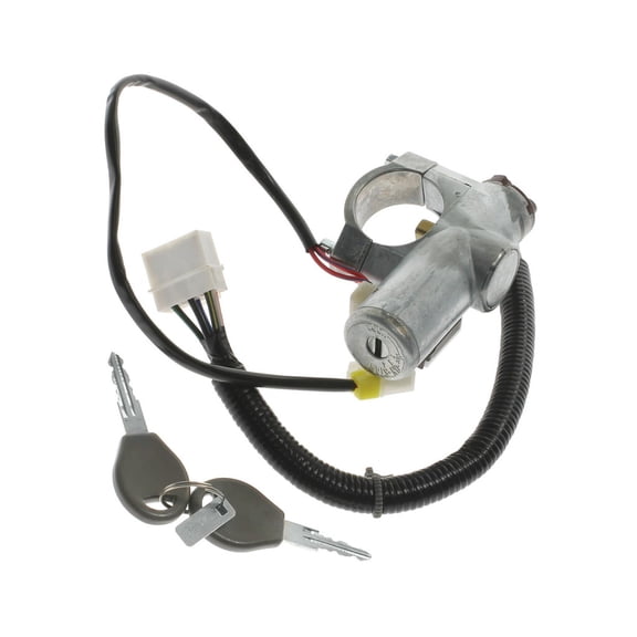 CarLights360 For Nissan 300ZX 1990-1996 Ignition Switch With Lock Cylinder | Aluminum, Plastic | Silver, White | Blade Terminal | Coded Coding | Column Mounting Location | 1 Male Connector | 4870044P
