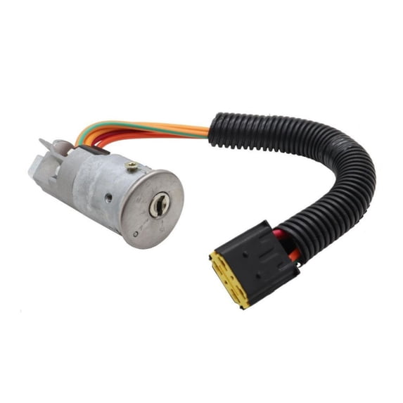 CarLights360 For Renault Sandero 2010 11 12 13 14 2015 Ignition Switch with Lock Cylinder | Silver | Blade Terminal | Rectangular Connector | Replacement For 7701471220, 6001546809
