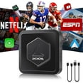 thumbnail image 1 of CarPlay Adapter 3-in-1 Wireless AI Smart Box for Apple iPhone and Android Auto for Factory Wired CarPlay Cars, Supports Netflix, ESPN, YouTube, HULU, Wired CarPlay Required, 1 of 6